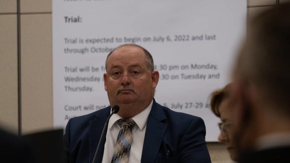San Luis Obispo County Sheriff’s Office detective Clint Cole testifies during the Kristin Smart murder trial in Salinas on Sept. 2, 2022.
