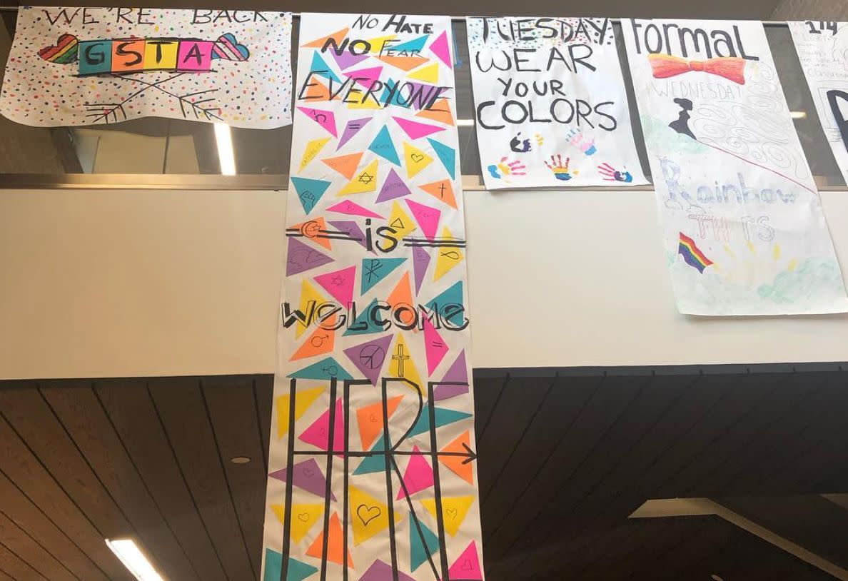Students at Kickapoo High School tore down posters made by the school's Gay Straight Trans Alliance, and then flew a Confederate flag on the National Day Of Silence before class. (Photo: Instagram)