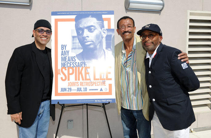 Black History Month Facts About Art for This Year’s Theme | BROOKLYN, NY - JUNE 29:  Luis Antonio Ramos, Wynn Thomas and Spike Lee attend The Academy Of Motion Picture Arts And Sciences and BAMcinematek 25th anniversary screening of 