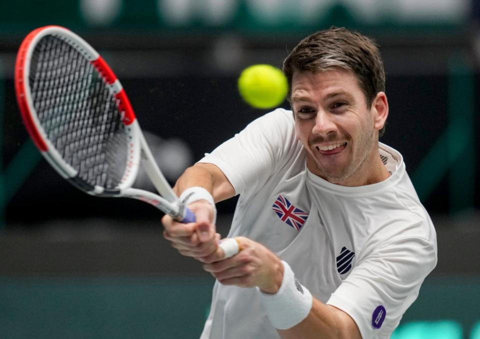 Norrie hits a forehand against Rinderknech  (AP)