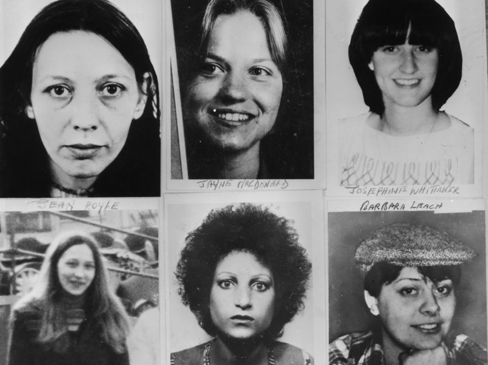 Six of Peter Sutcliffe’s victims: Vera Millward, Jayne MacDonald, Josephine Whittaker, Jean Royle, Helga Rytka and Barbara LeachGetty Images