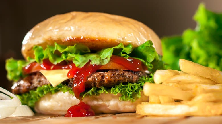 mcdonald's burger with fries