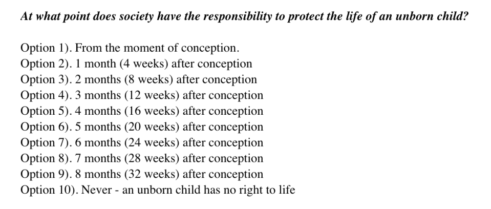 The sample referendum ballot released by U.S. Sen. Ron Johnson Tuesday, Oct. 4, 2022.