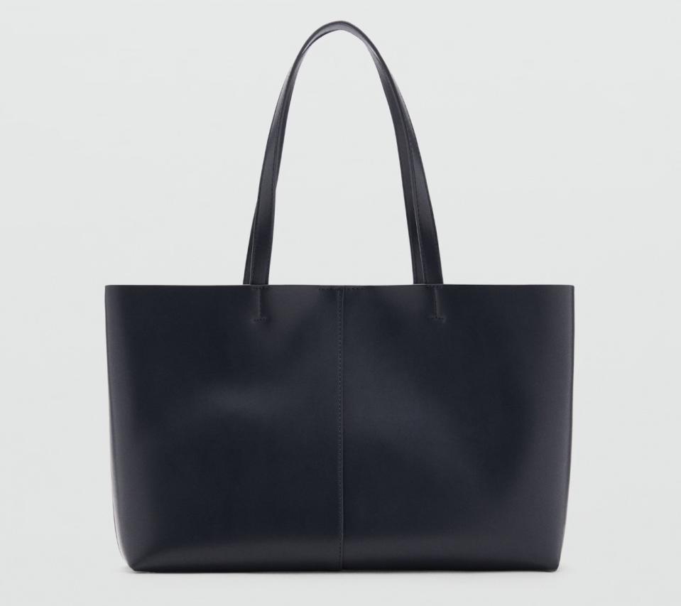 Leather-effect shopper bag