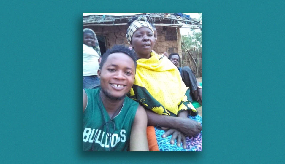 Poneo Wilondja (left) with his mother. (Photo: Illustration: HuffPost; Photo: Courtesy of Poneo Wilondja)