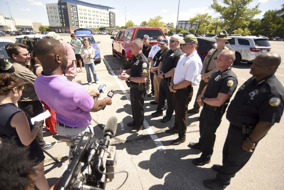 Police Department information officer Victor Miller addresses the media during a press conference on Monday, June 24, 2024, in Chattanooga, Tenn. (Matt Hamilton/Chattanooga Times Free Press via AP)