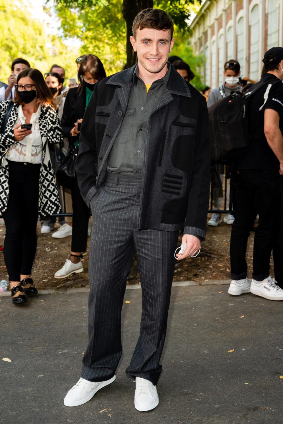 <p>Paul Mescal is all smiles after the Fendi fashion show on Wednesday during Milan Fashion Week in Italy. </p>