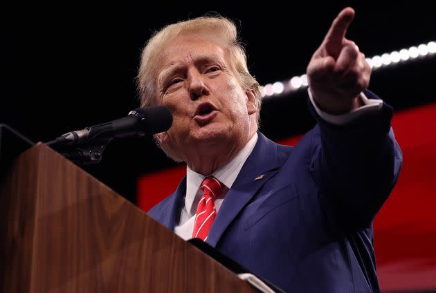 Former President Donald Trump speaks during the NRA ILA Leadership Forum at the National Rifle Association Annual Meeting & Exhibits at the Kay Bailey Hutchison Convention Center on May 18 in Dallas.