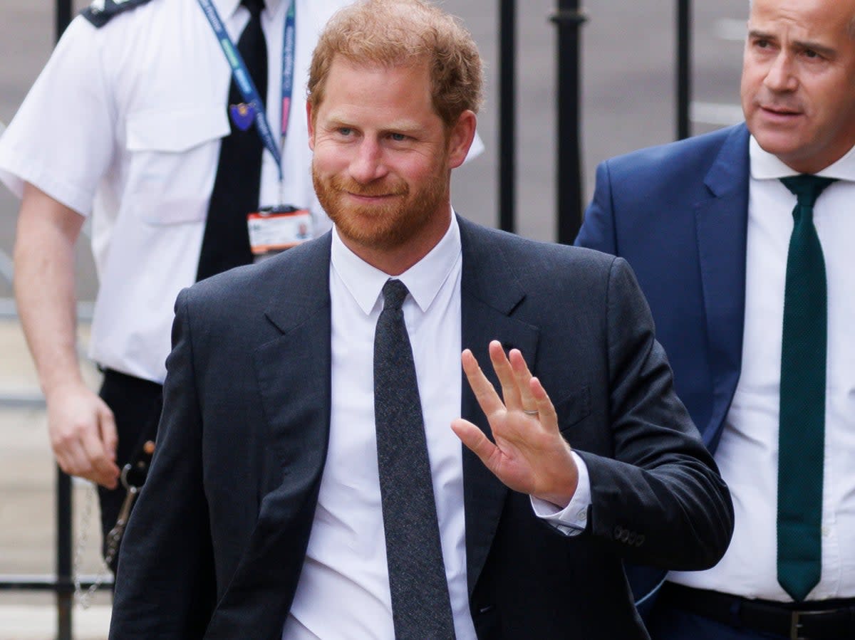 Prince Harry is set to give evidence at the High Court in London on Tuesday  (Getty)