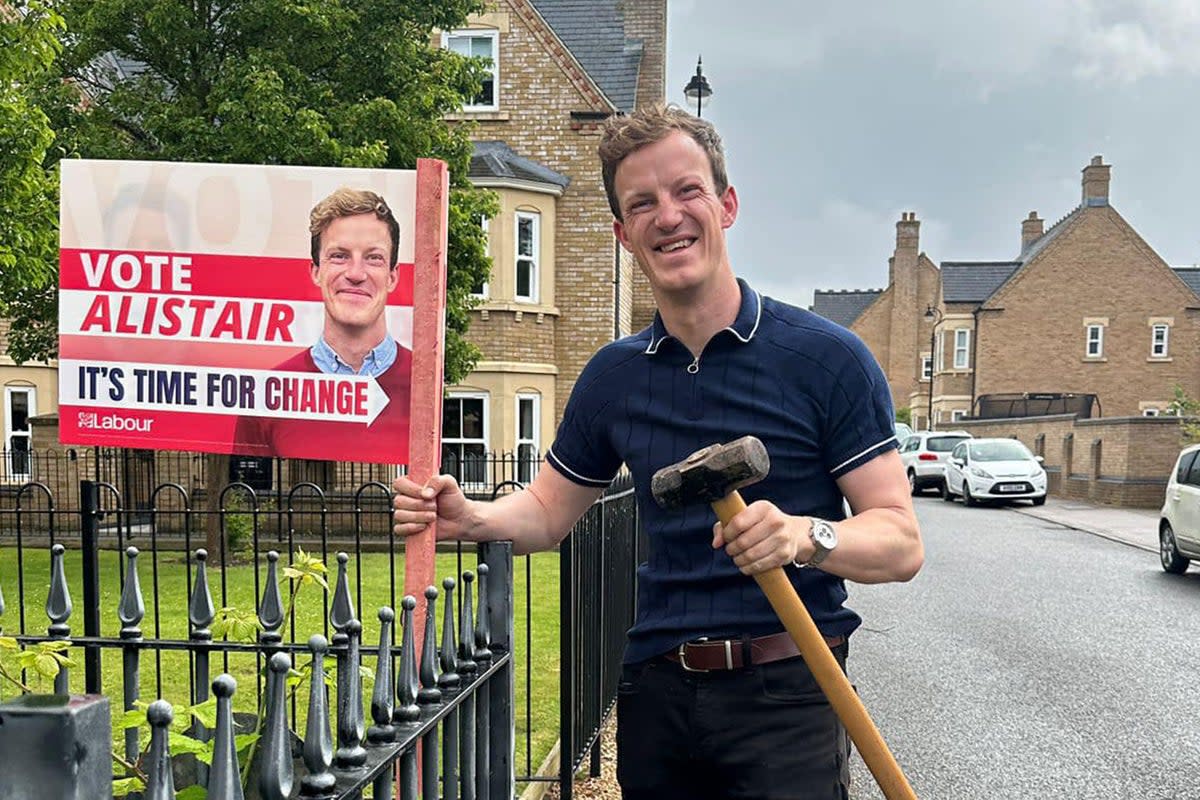 Alistair Strathern canvassing in Hertfordshire (Labour)