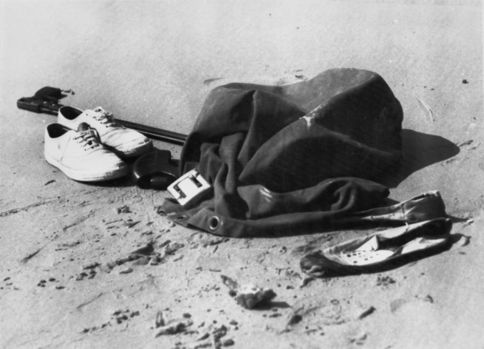 Holt'd pants, shoes and other belongings left on the beach