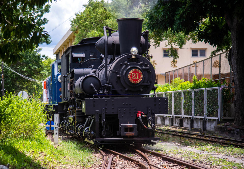 阿里山21號蒸汽火車 24日林鐵通車110周年慶復駛。