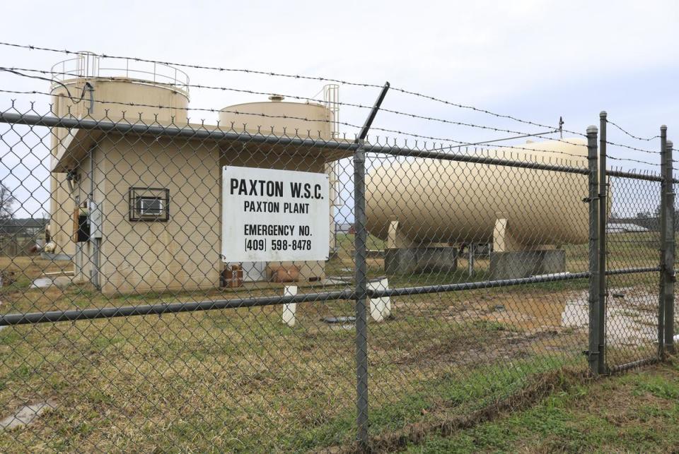Two wells of the Paxton Water Supply Corporation, shown here in January 2023, sit about 1,000 yards away from a controversial proposed dump site.
