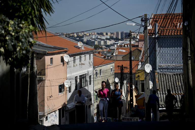 General view of the Cova da Moura neighborhood of Amadora, pictured during a tourist sightseeing tour of the area, on the outskirts of Lisbon, on October 23, 2014