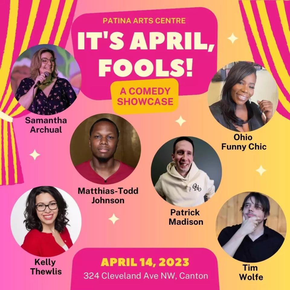 A comedy showcase will be presented at 8 p.m. on Friday at Patina Arts Centre in downtown Canton. Tickets are $10 in advance online and $12 at the door.