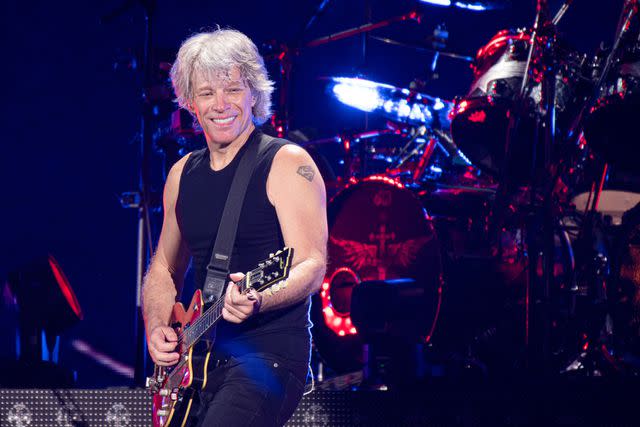 <p>Shlomi Pinto/Getty</p> Jon Bon Jovi performing with Bon Jovi in Bucharest, Romania on the 'This House Is Not For Sale' Tour in July 2019