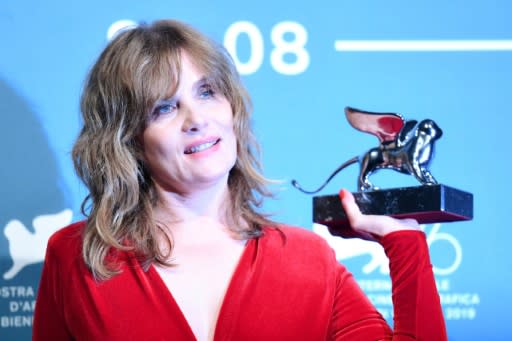 POlanski's wife, French actress Emmanuelle Seigner, picked up his award for him