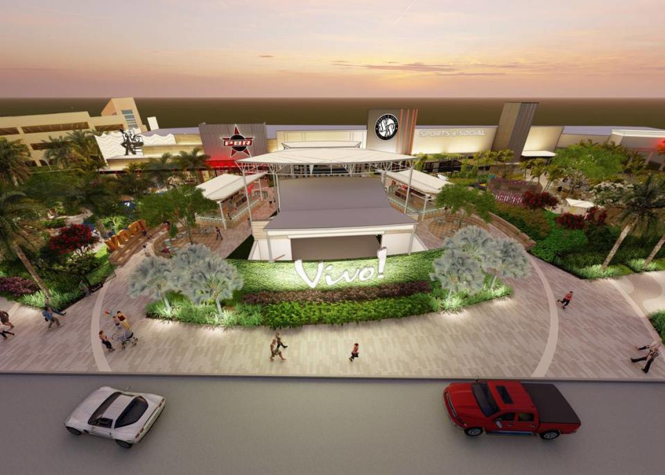 Rendering of the upcoming Vivo! entertainment complex at the Dolphin Mall.