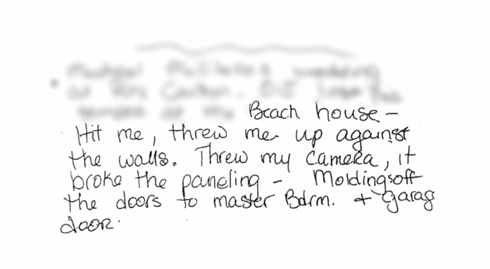Nicole Brown Simpson kept a private diary detailing the abuse she suffered (Screenshot courtesy of Lifetime)