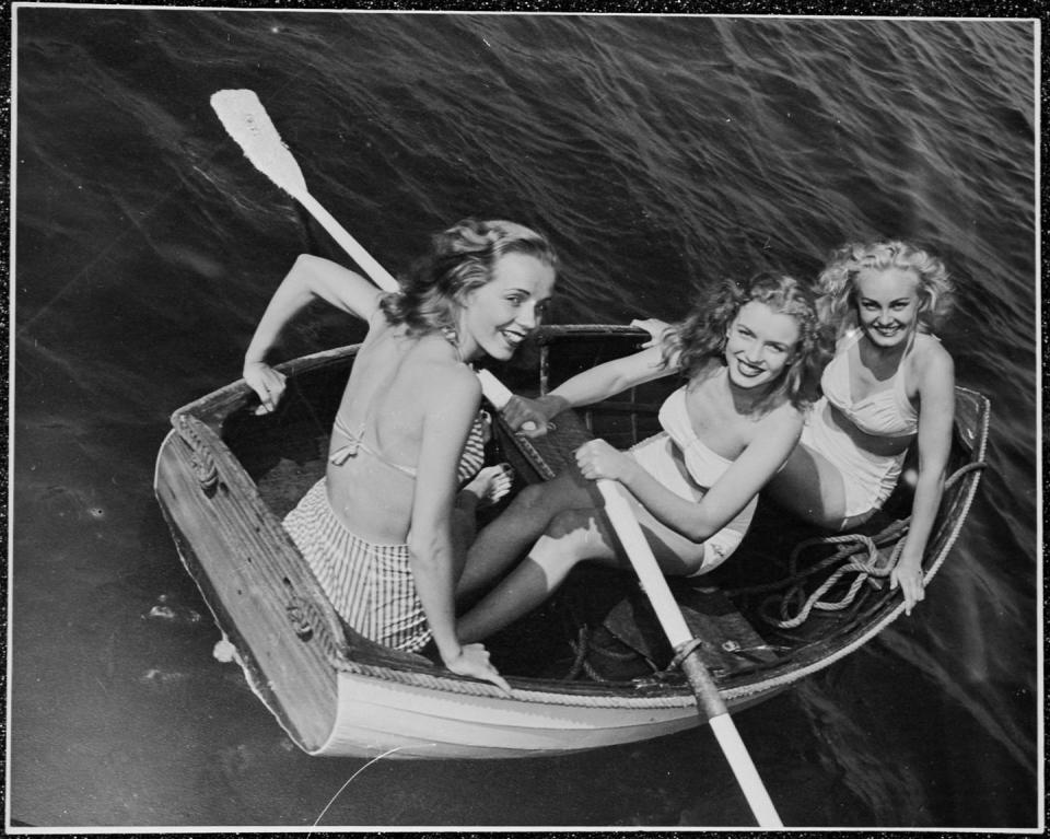1941: Boating with her friends