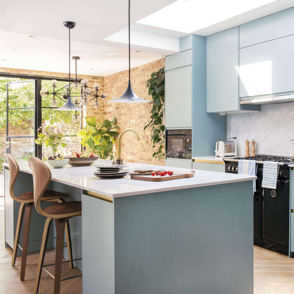 kitchen with wooden chair and sink