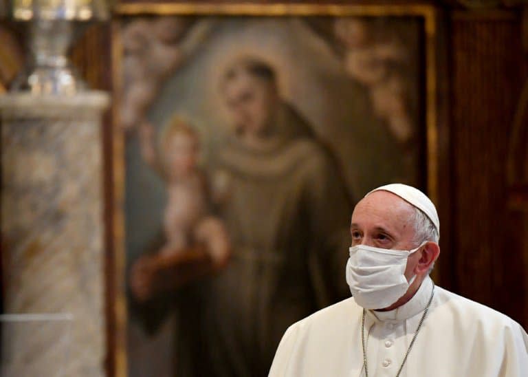 Le pape François lors d'une prière inter-religieuse à Rome, le 20 octobre 2020 (Photo d'illustration) - Andreas SOLARO © 2019 AFP