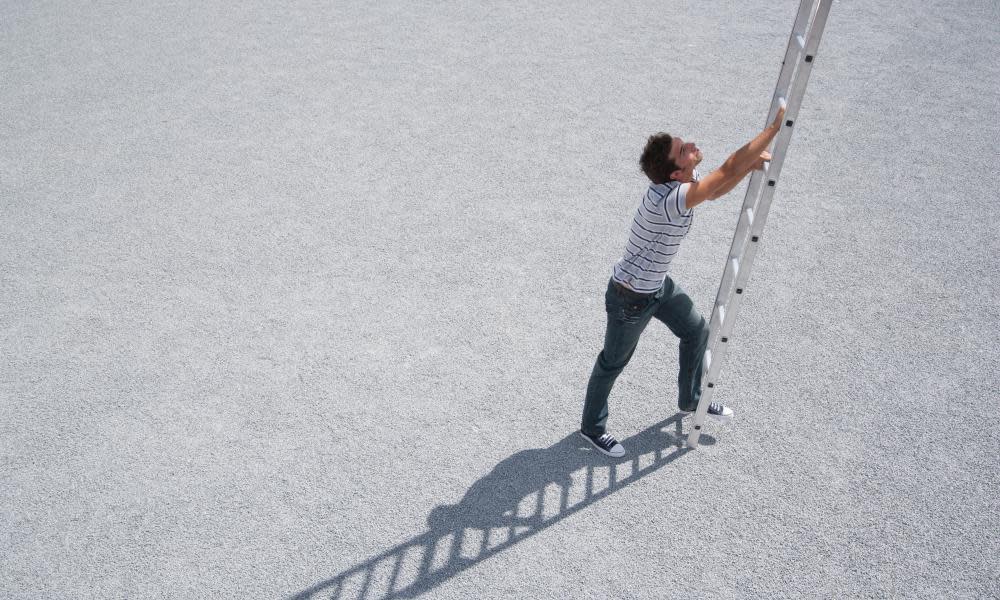 Man climbing ladder