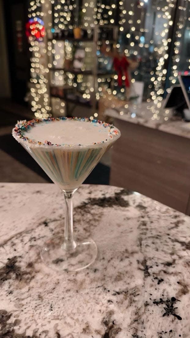 The Christmas cookie martini at Miracle on Main Christmas pop-up in downtown Akron.