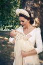 <p>Kate holding Prince Louis following his christening.</p>