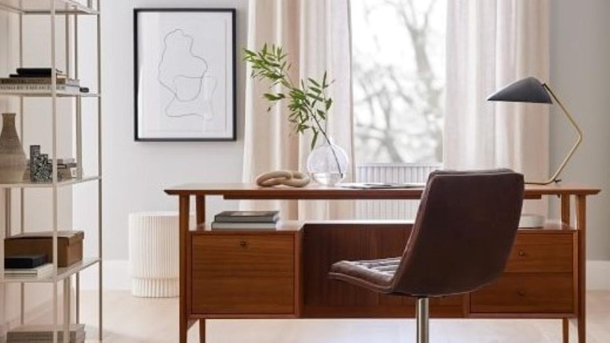  A home office with Mid-century style furniture 