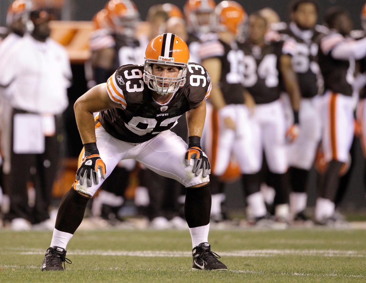 Jason Trusnik playing for the Cleveland Browns on Sept. 2, 2010, in Cleveland. (AP Photo/Amy Sancetta)