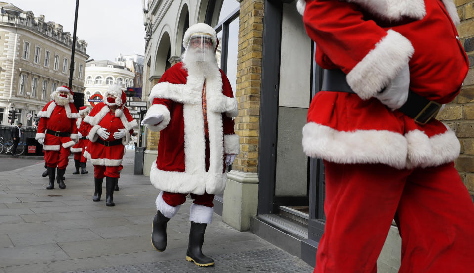 Virus Outbreak Britain Santa School