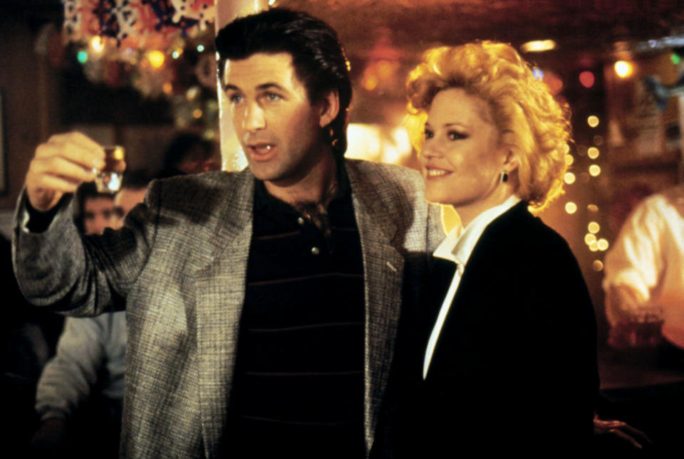 Alec Baldwin (Mick) and Melanie Griffith (Tess) didn't hook up on the set of "Working Girl" -- much to Griffith's disappointment. (Photo: Alamy)