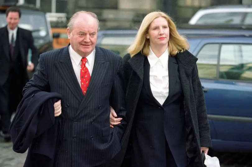 Labour MP Jimmy Wray and wife Laura Walker arrive at the Court of Session in Edinburgh in February 2000 for the continuing defamation case brought by him