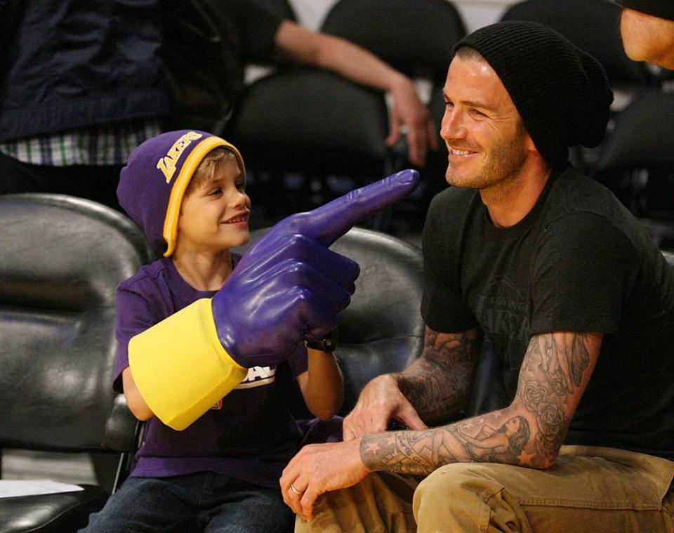 David Beckham son Lakers Game
