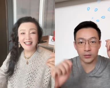 汪小菲（右）宣布今年再婚，媽媽張蘭（左）直播也正面回應此事。（圖／翻攝自張蘭抖音）