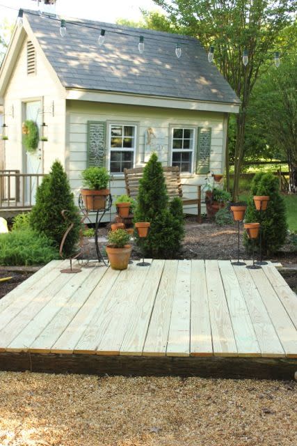 DIY Railroad Tie and Concrete Floating Deck