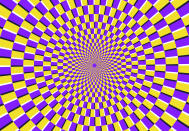 Optical spiral illusion with magic psychedelic pattern, swirl illusions and hypnotic abstract background.