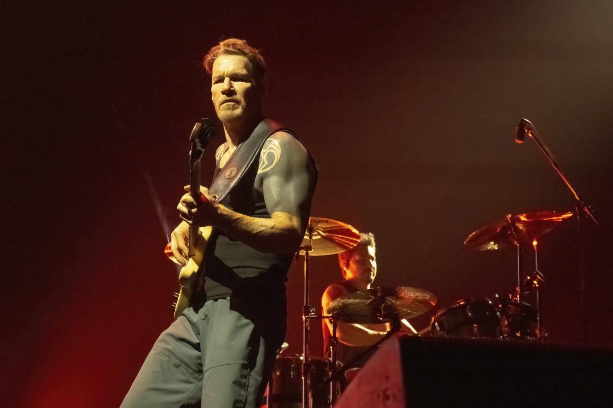 NEW YORK, NEW YORK - AUGUST 12: Tim Commerford and Brad Wilk of Rage Against the Machine performs at Madison Square Garden on August 12, 2022 in New York City. (Photo by Astrida Valigorsky/Getty Images)