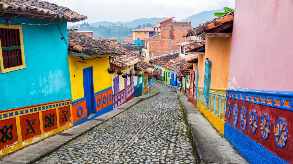 A street in Guatape, Antioquia, near Medellin - DC_Colombia/iStockphoto