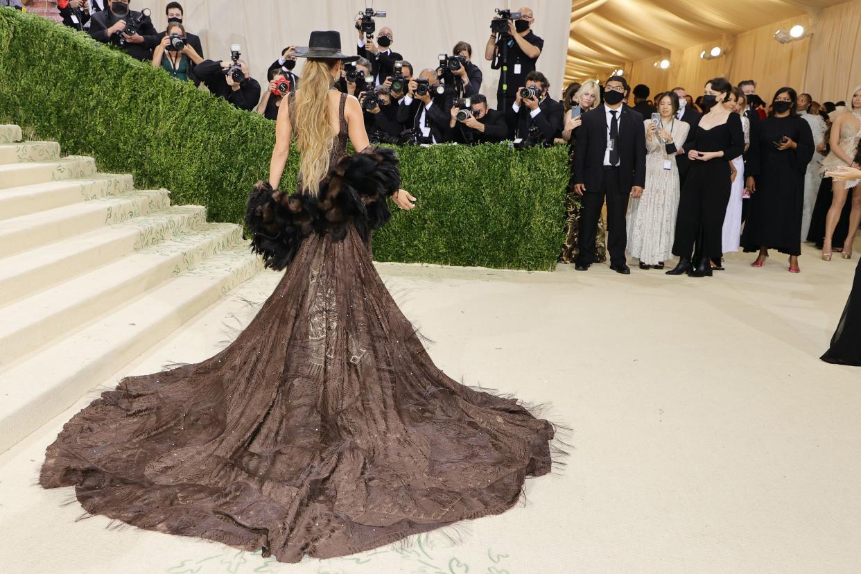 Jennifer Lopez attends The 2021 Met Gala Celebrating In America: A Lexicon Of Fashion at Metropolitan Museum of Art on Sept. 13, 2021 in New York.