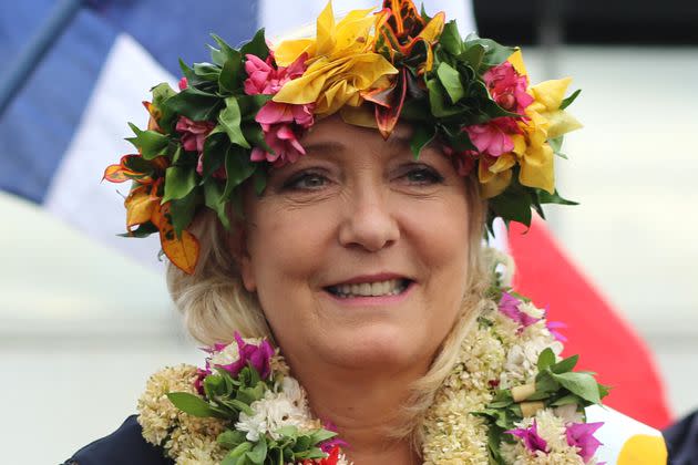 Marine Le Pen à Mayotte, le 16 décembre 2021. (Photo by Ali AL-DAHER / AFP) (Photo by ALI AL-DAHER/AFP via Getty Images) (Photo: ALI AL-DAHER via Getty Images)