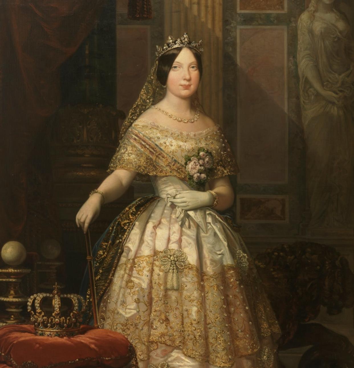 <span class="caption">Retrato de Isabel II, por Federico de Madrazo. 1848.</span> <span class="attribution"><a class="link " href="https://www.museodelprado.es/coleccion/obra-de-arte/isabel-ii/e2fde566-199e-4ec0-9146-79b4b2680389" rel="nofollow noopener" target="_blank" data-ylk="slk:Museo del Prado;elm:context_link;itc:0;sec:content-canvas">Museo del Prado</a></span>