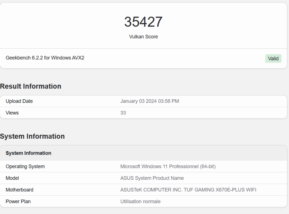 Ryzen 7 8700G Geekbench 6 GPU Benchmarks