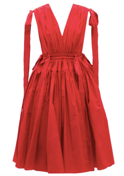 Alexander-McQueen-Drawstring-waist-cutout-faille-dress