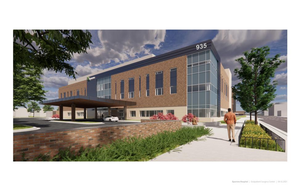A rendering of Sparrow's outpatient surgical center that will be built on Michigan Avenue in Lansing.