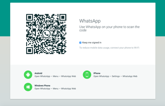 You'll see a QR code when you go to WhatsApp Web.