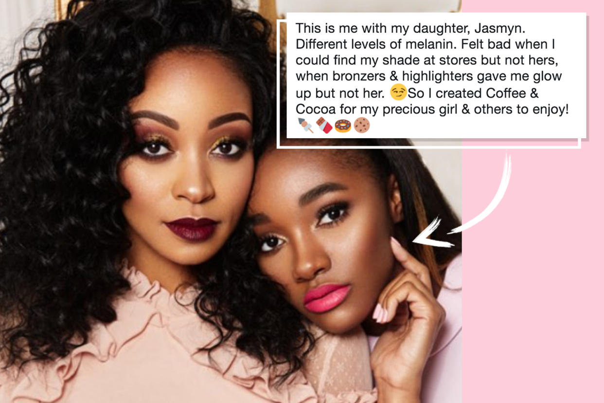 Beauty Bakerie founder Cashmere Nicole with daughter Jasmyn — the inspiration behind her makeup line. (Photo: Twitter/beautybakerie)