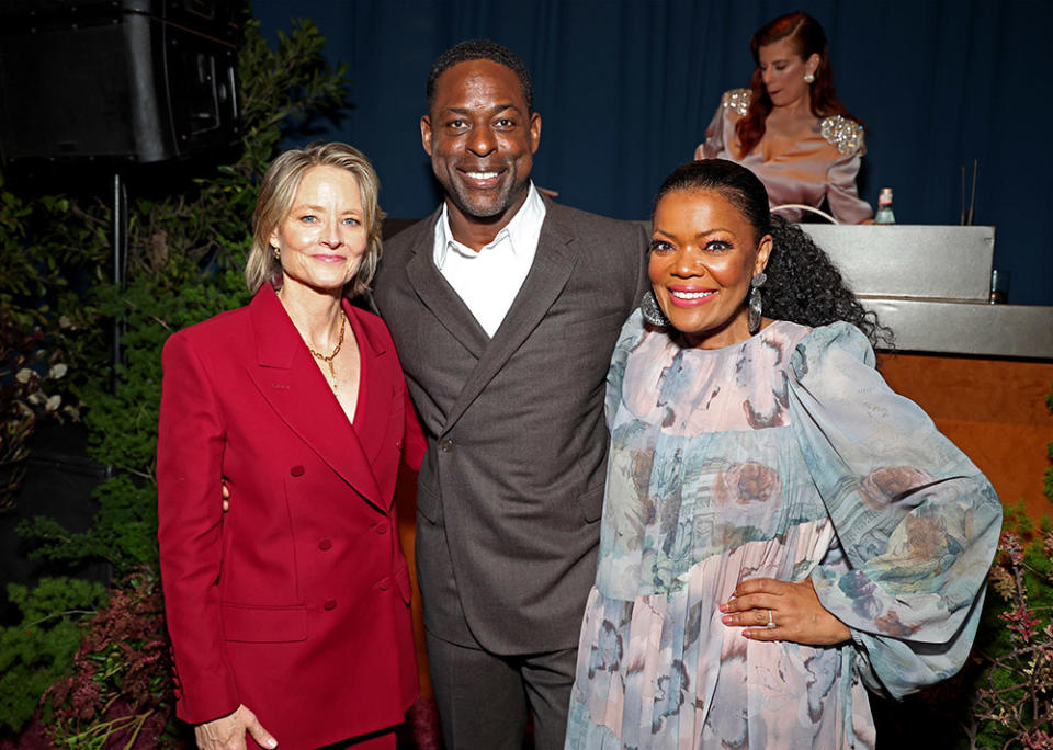 Jodie Foster, Sterling K. Brown, and Yvette Nicole Brown attend MPTF's 22nd Annual Night Before at Fox Studio Lot on March 09, 2024 in Los Angeles, California.