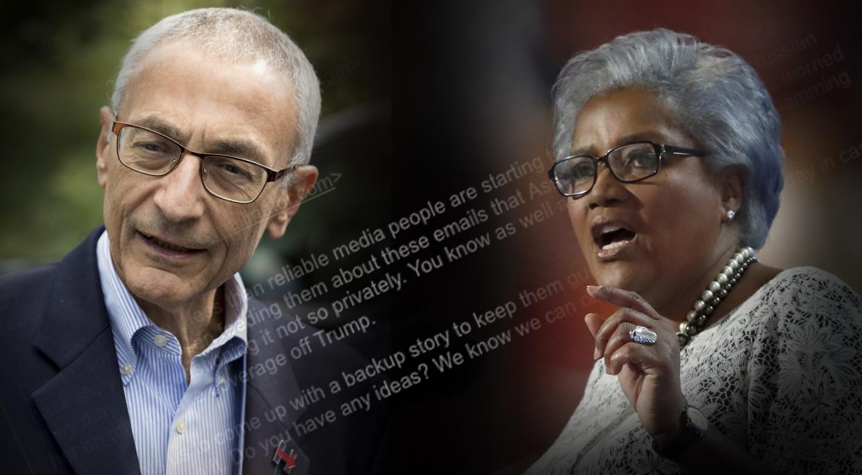 John Podesta and Donna Brazile (Photo illustration: Yahoo News, photos: Andrew Harnick/AP, Paul Sancya/AP)